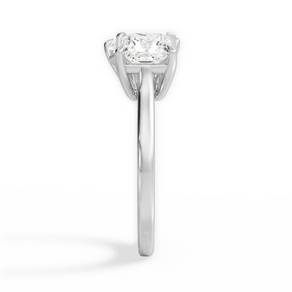 14kt White Gold/18kt White Gold/Platinum/radiant/side