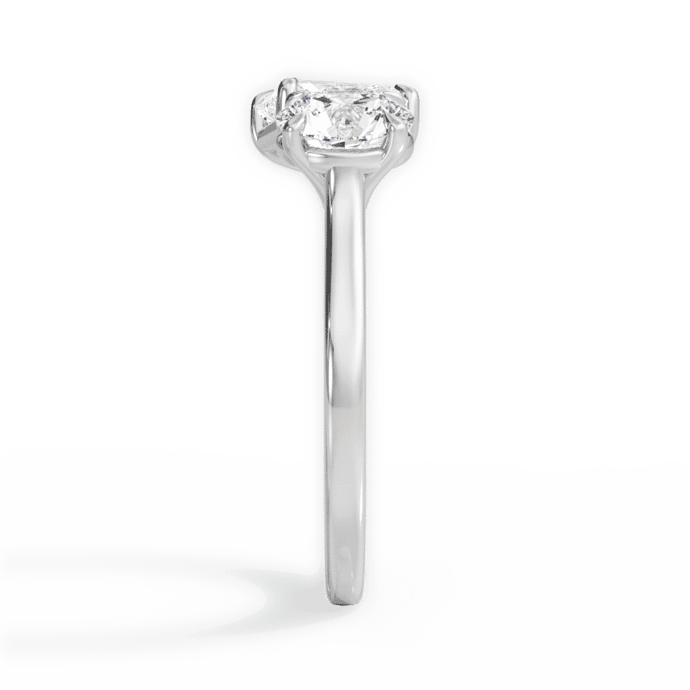 14kt White Gold/18kt White Gold/Platinum/radiant/side