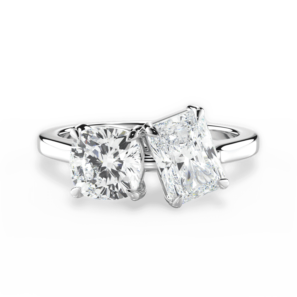 14kt White Gold/18kt White Gold/Platinum/radiant/top