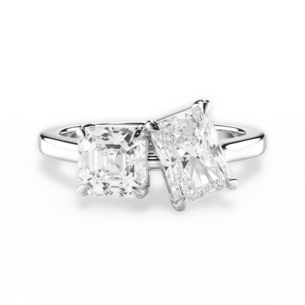 14kt White Gold/18kt White Gold/Platinum/radiant/top