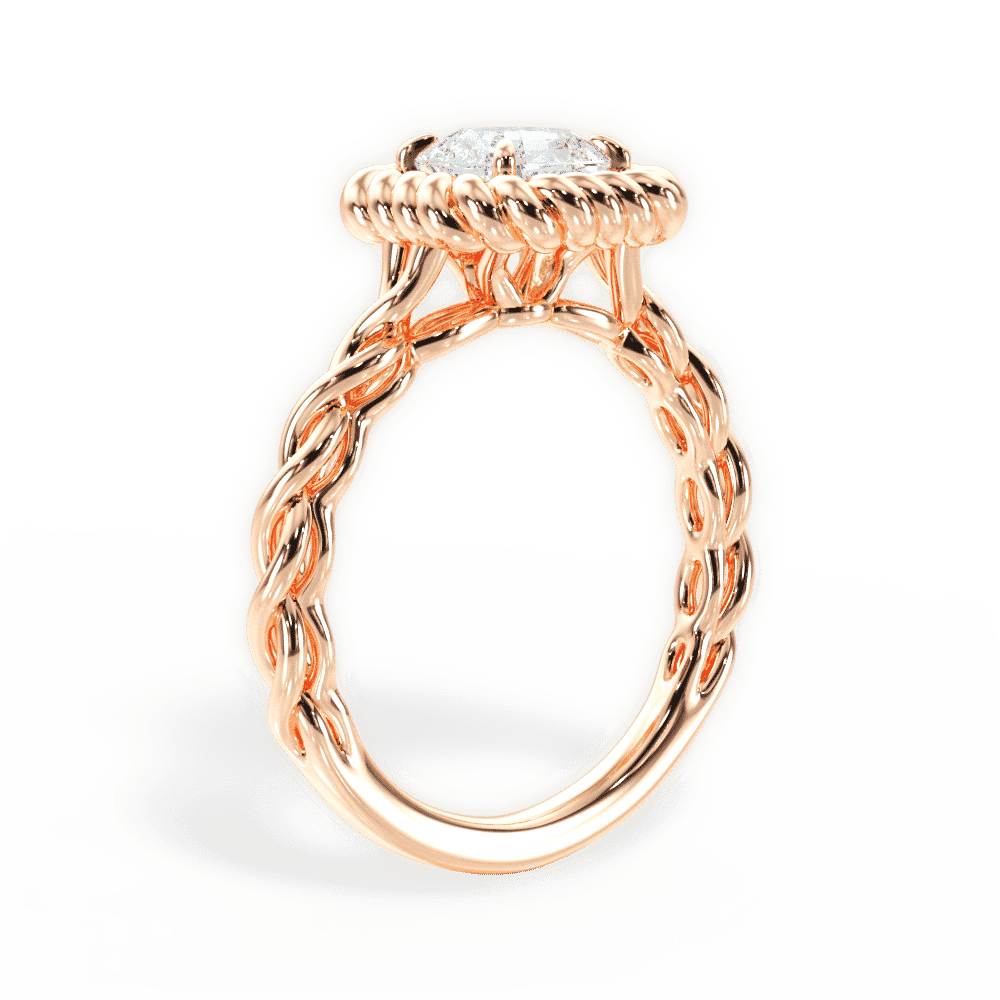14kt Rose Gold/18kt Rose Gold/asscher/front