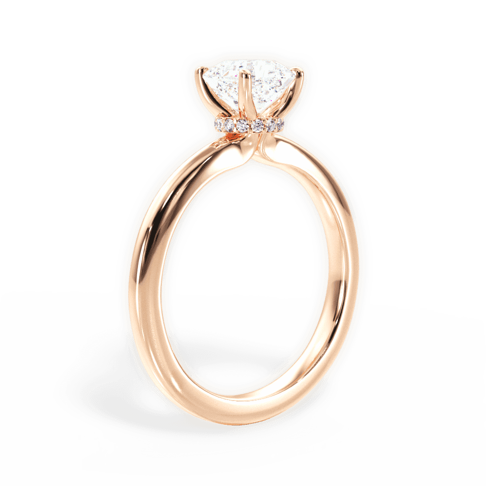 14kt Rose Gold/18kt Rose Gold/asscher/front