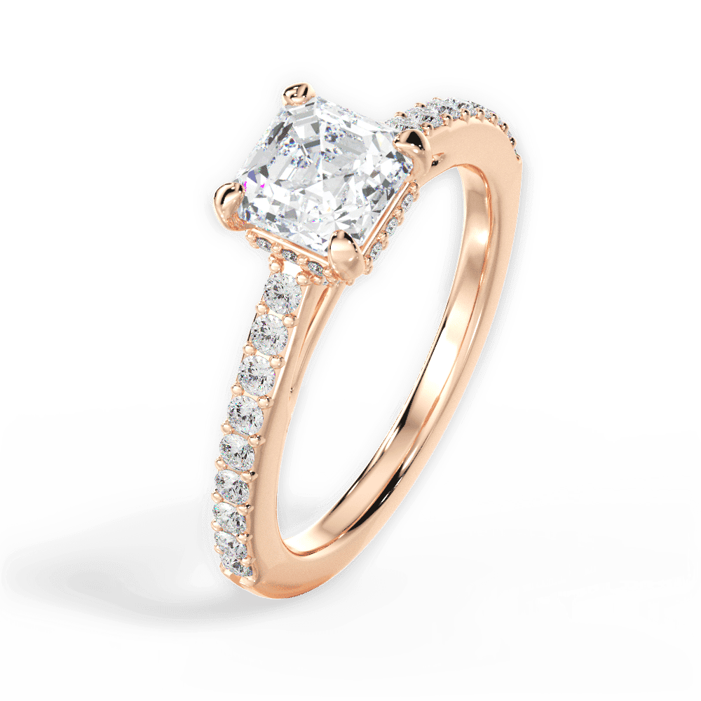14kt Rose Gold/18kt Rose Gold/asscher/perspective