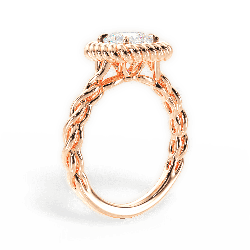 14kt Rose Gold/18kt Rose Gold/cushion/front