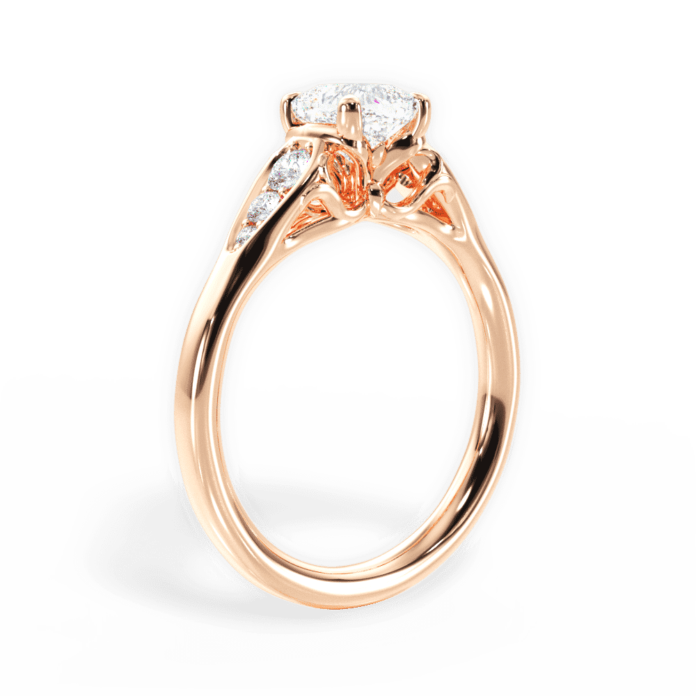 14kt Rose Gold/18kt Rose Gold/cushion/front