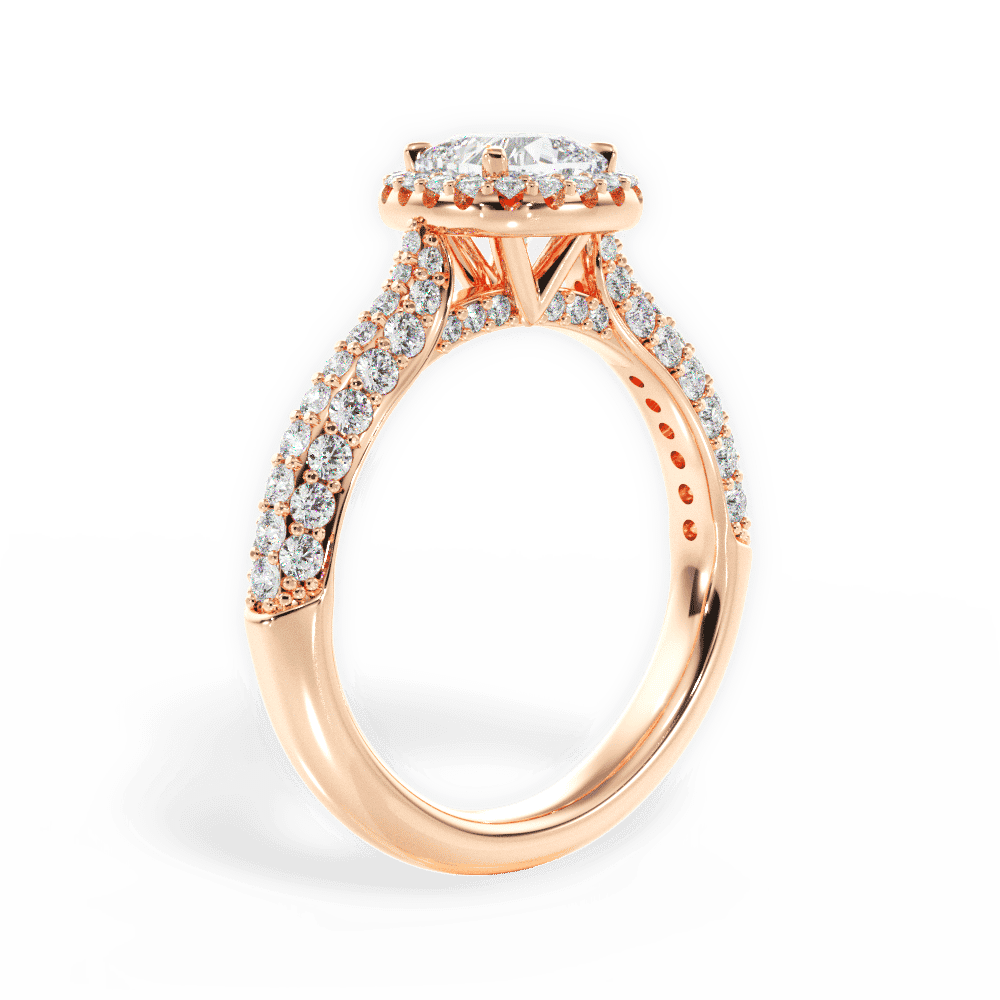 14kt Rose Gold/18kt Rose Gold/cushion/front