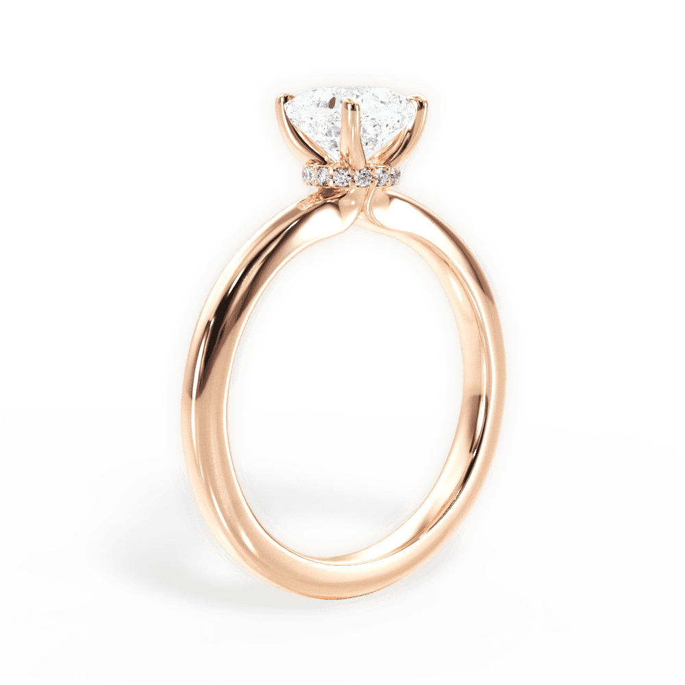 14kt Rose Gold/18kt Rose Gold/cushion/front