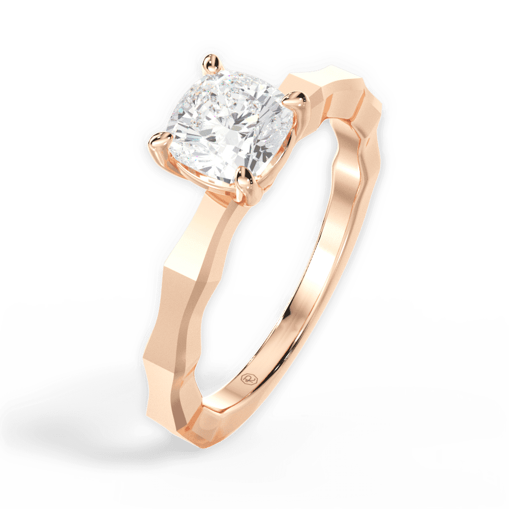 14kt Rose Gold/18kt Rose Gold/cushion/perspective