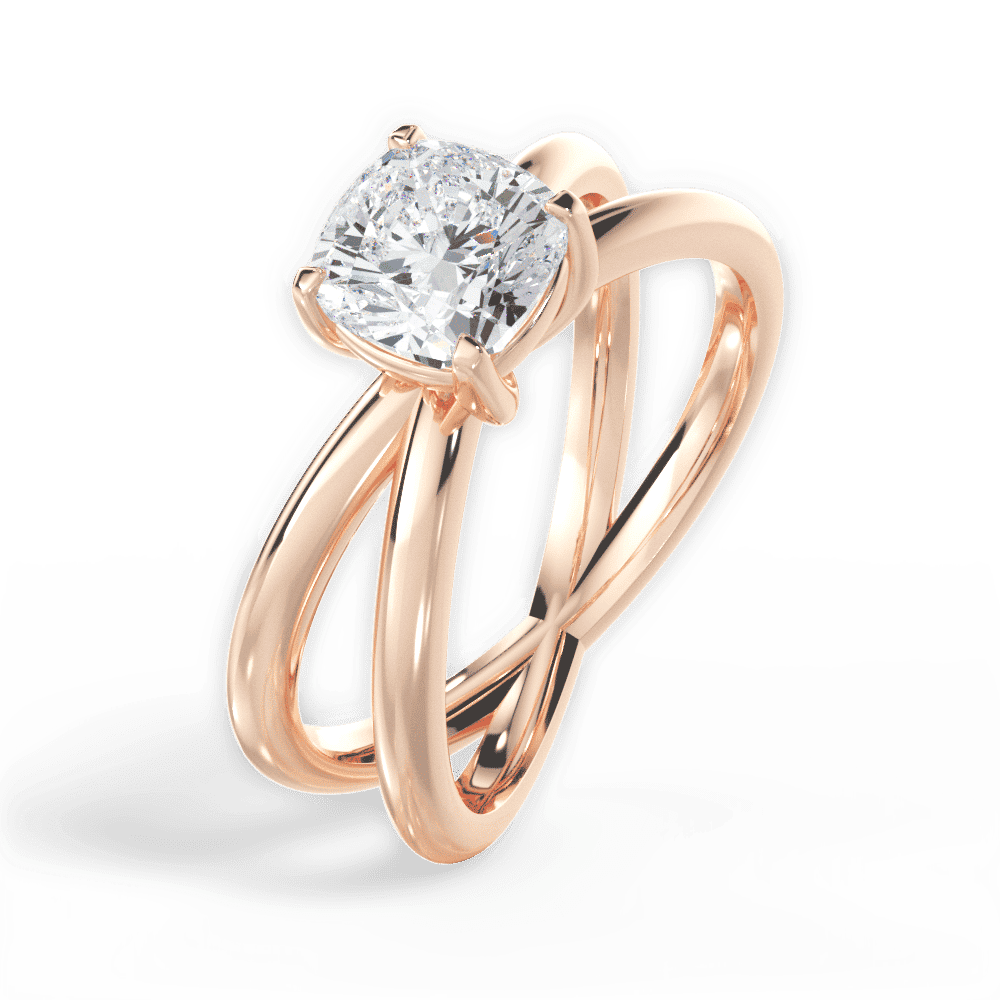 14kt Rose Gold/18kt Rose Gold/cushion/perspective