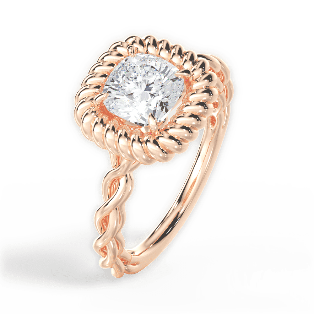 14kt Rose Gold/18kt Rose Gold/cushion/perspective