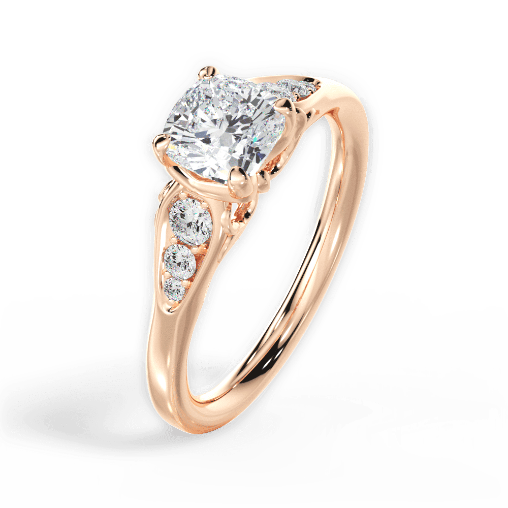 14kt Rose Gold/18kt Rose Gold/cushion/perspective