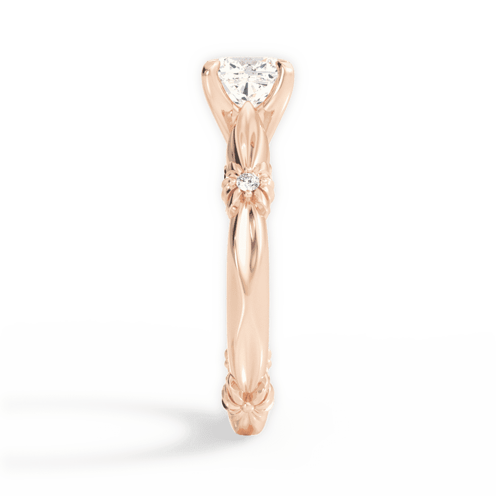 14kt Rose Gold/18kt Rose Gold/cushion/perspective