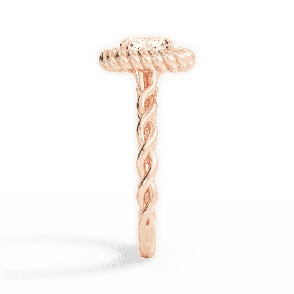 14kt Rose Gold/18kt Rose Gold/cushion/side