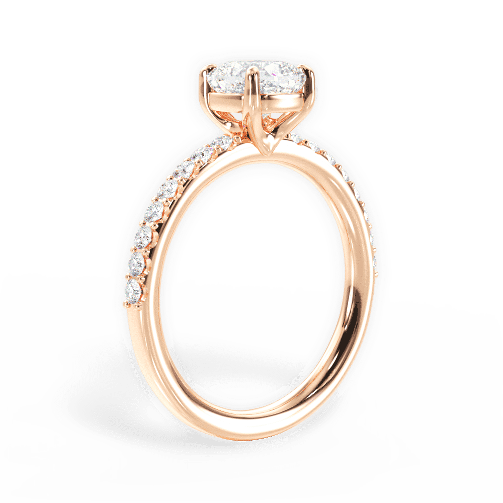 14kt Rose Gold/18kt Rose Gold/cushion/side