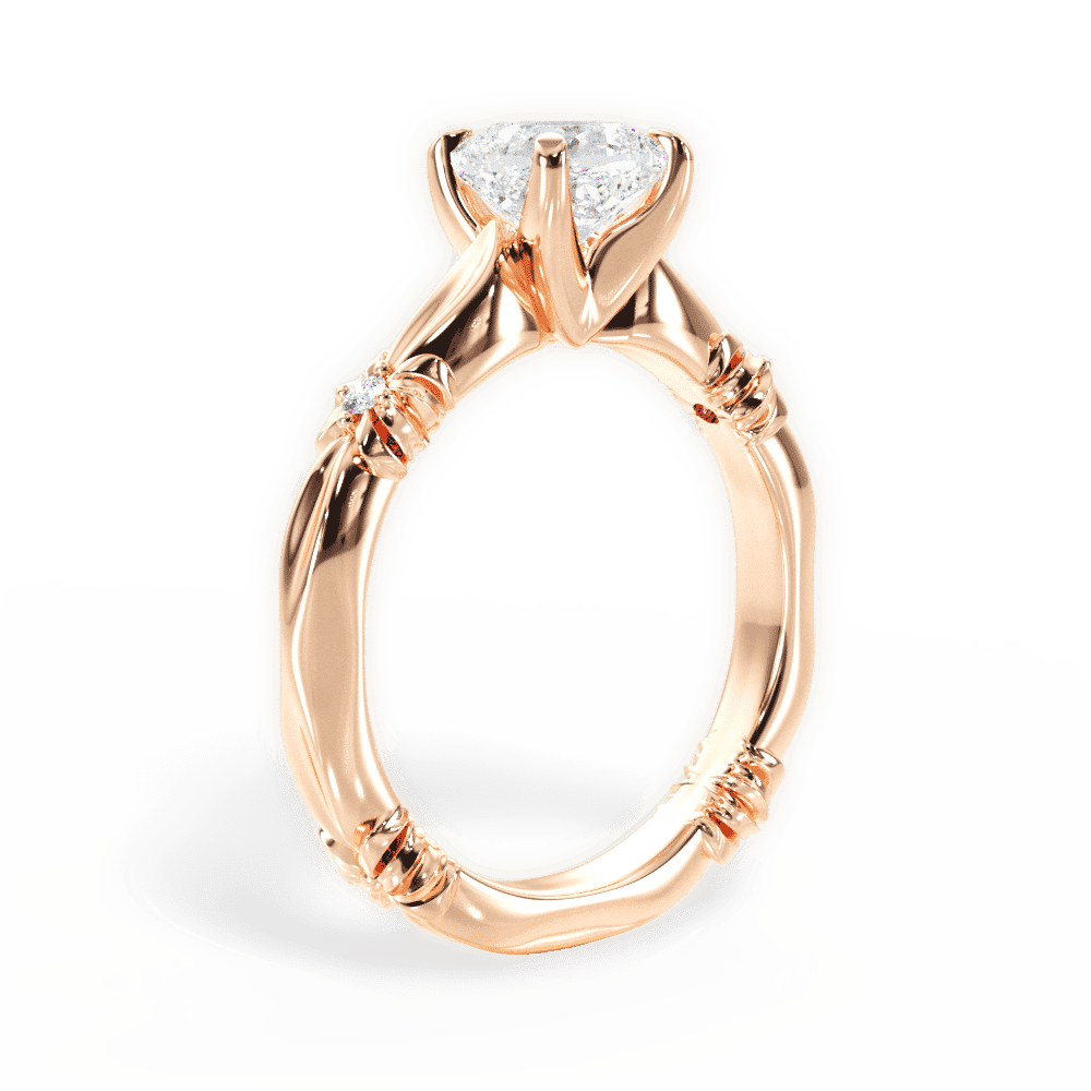 14kt Rose Gold/18kt Rose Gold/cushion/side