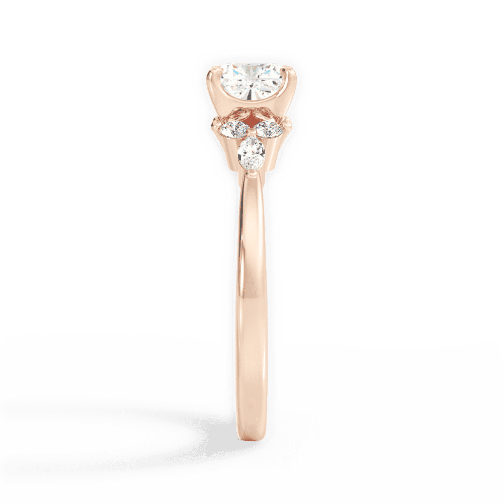 14kt Rose Gold/18kt Rose Gold/cushion/side