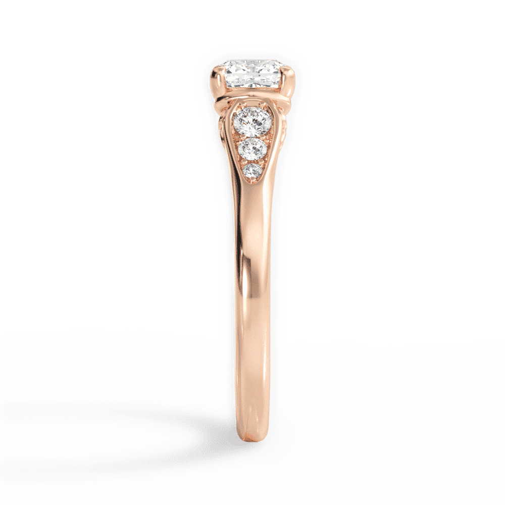 14kt Rose Gold/18kt Rose Gold/cushion/side