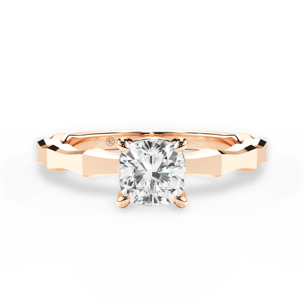 14kt Rose Gold/18kt Rose Gold/cushion/top