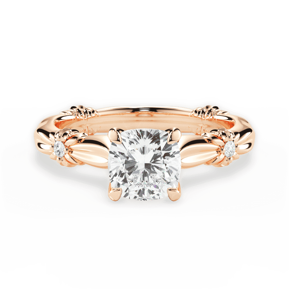 14kt Rose Gold/18kt Rose Gold/cushion/top