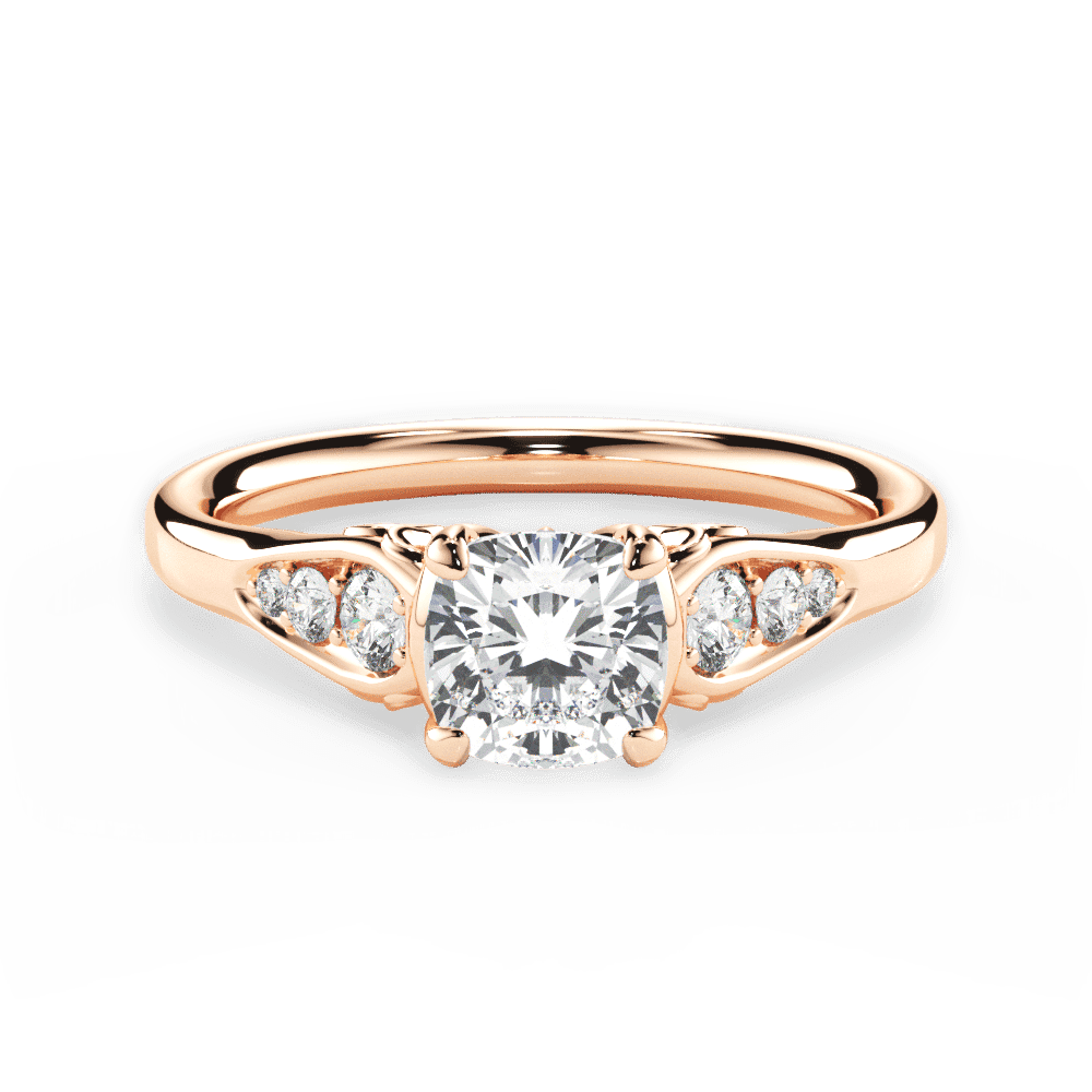 14kt Rose Gold/18kt Rose Gold/cushion/top