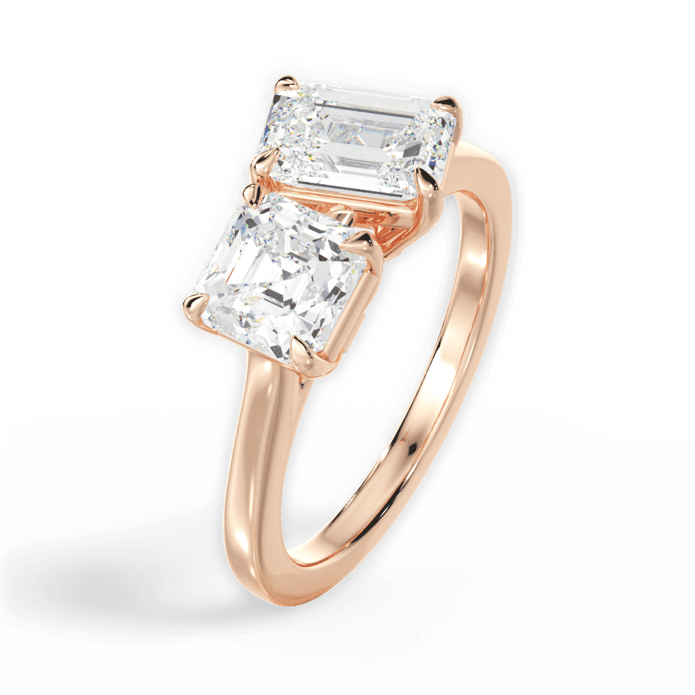 14kt Rose Gold/18kt Rose Gold/emerald/perspective