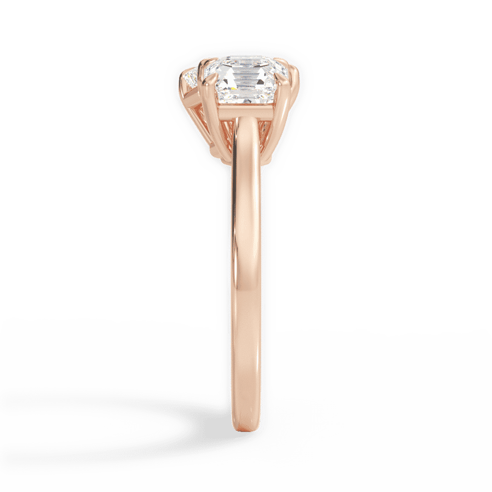 14kt Rose Gold/18kt Rose Gold/emerald/side