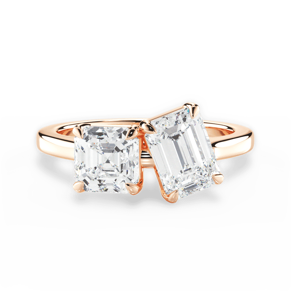 14kt Rose Gold/18kt Rose Gold/emerald/top