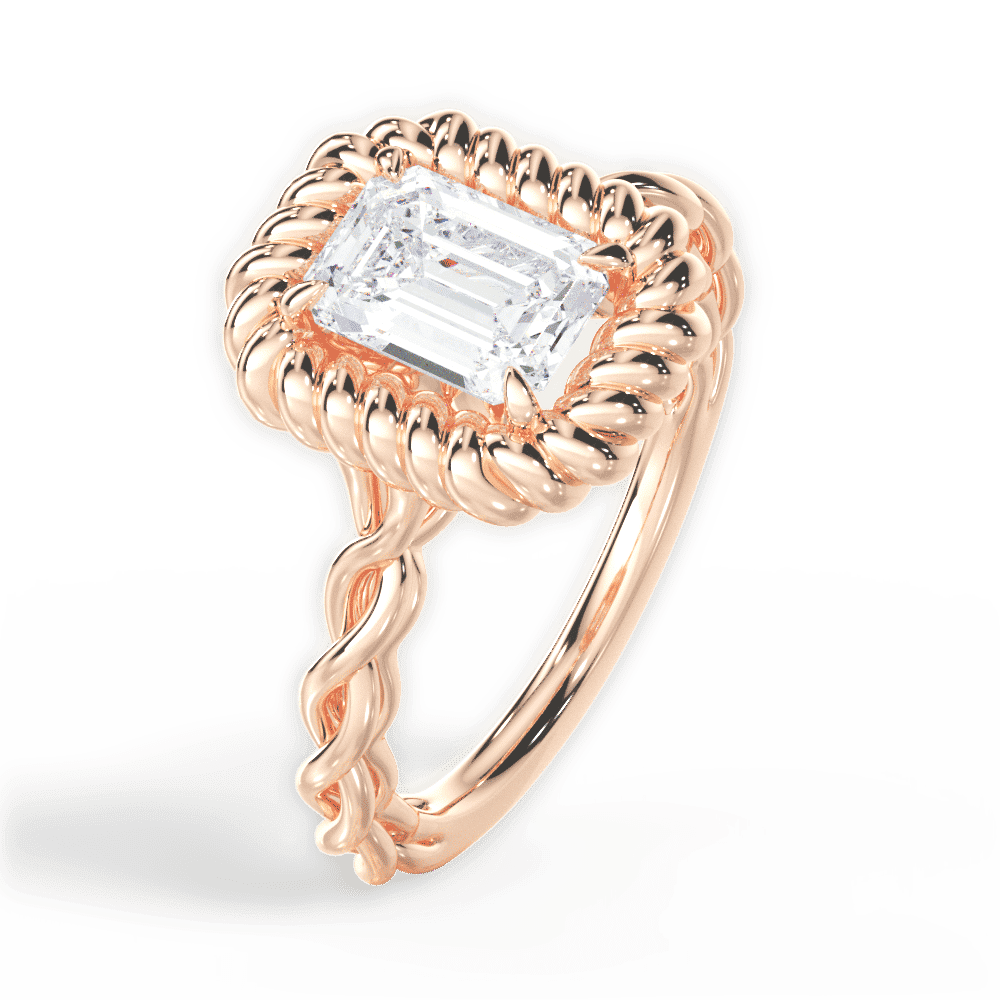 14kt Rose Gold/18kt Rose Gold/emerald/perspective