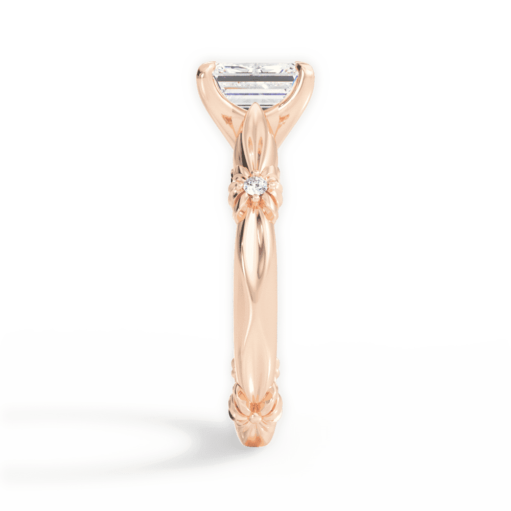 14kt Rose Gold/18kt Rose Gold/emerald/perspective
