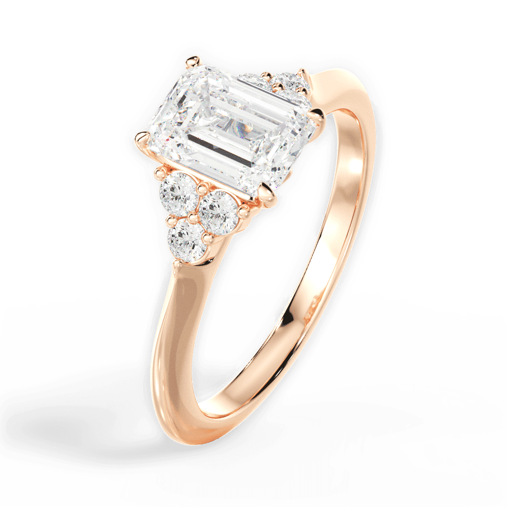 14kt Rose Gold/18kt Rose Gold/emerald/perspective