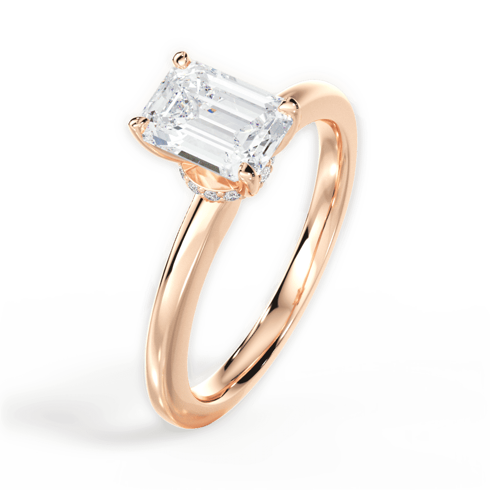 14kt Rose Gold/18kt Rose Gold/emerald/side
