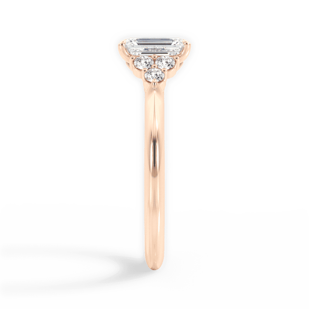 14kt Rose Gold/18kt Rose Gold/emerald/side