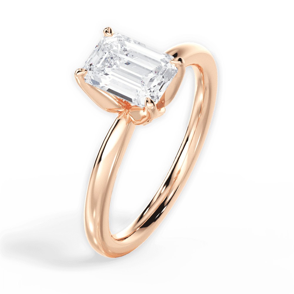 14kt Rose Gold/18kt Rose Gold/emerald/side