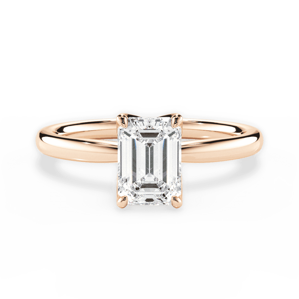 14kt Rose Gold/18kt Rose Gold/emerald/top