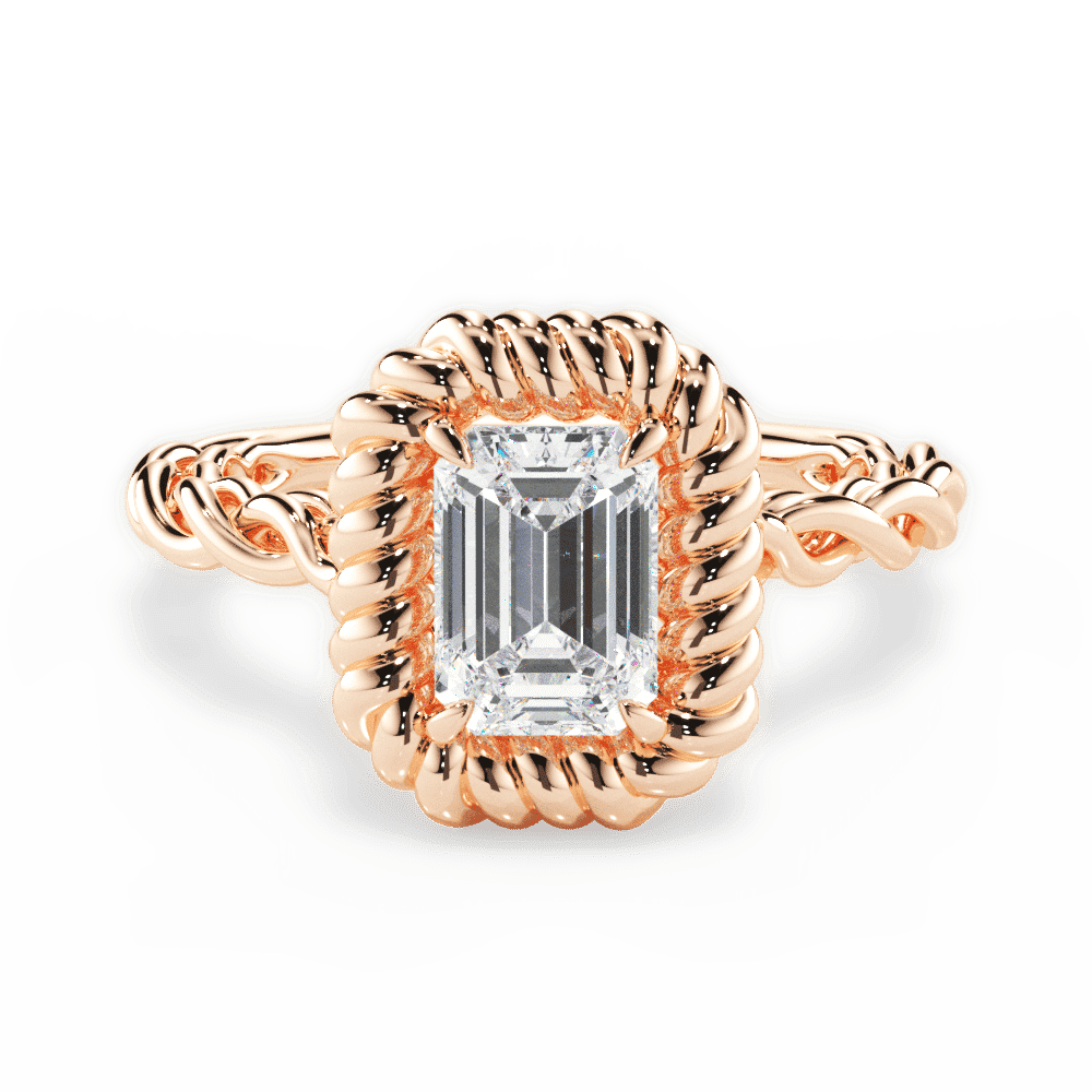14kt Rose Gold/18kt Rose Gold/emerald/top