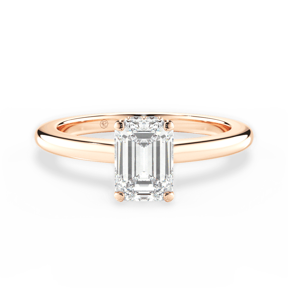 14kt Rose Gold/18kt Rose Gold/emerald/top