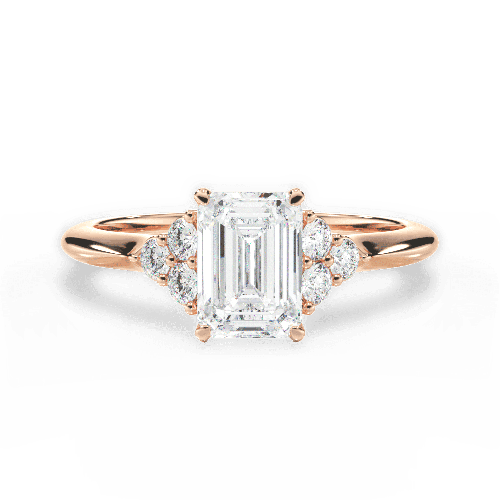 14kt Rose Gold/18kt Rose Gold/emerald/top