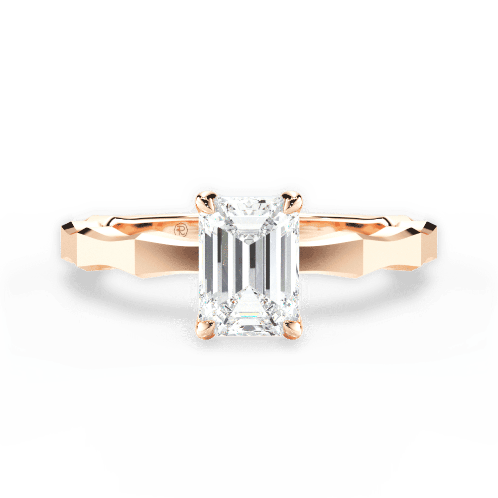 14kt Rose Gold/18kt Rose Gold/emerald/top