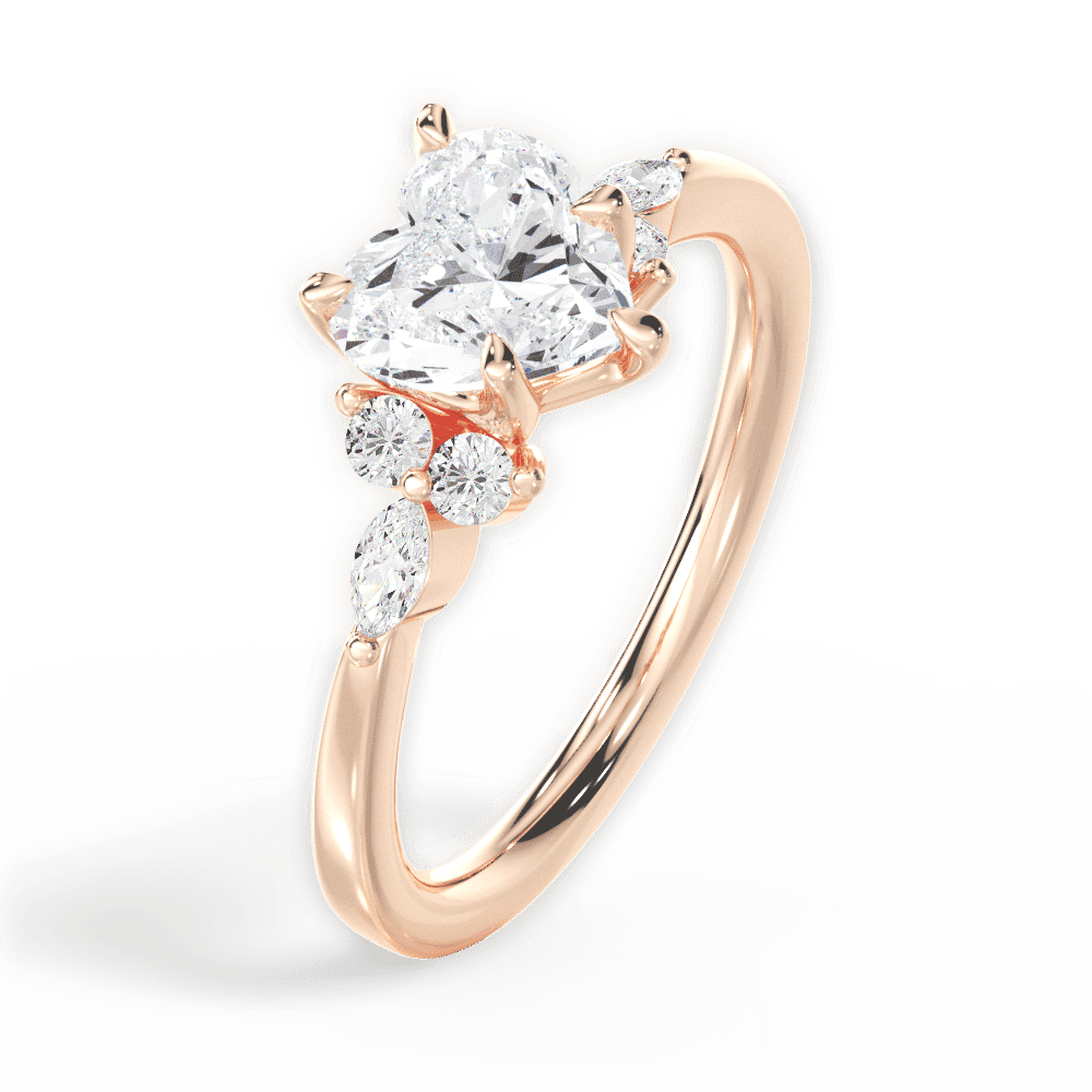 14kt Rose Gold/18kt Rose Gold/heart/perspective