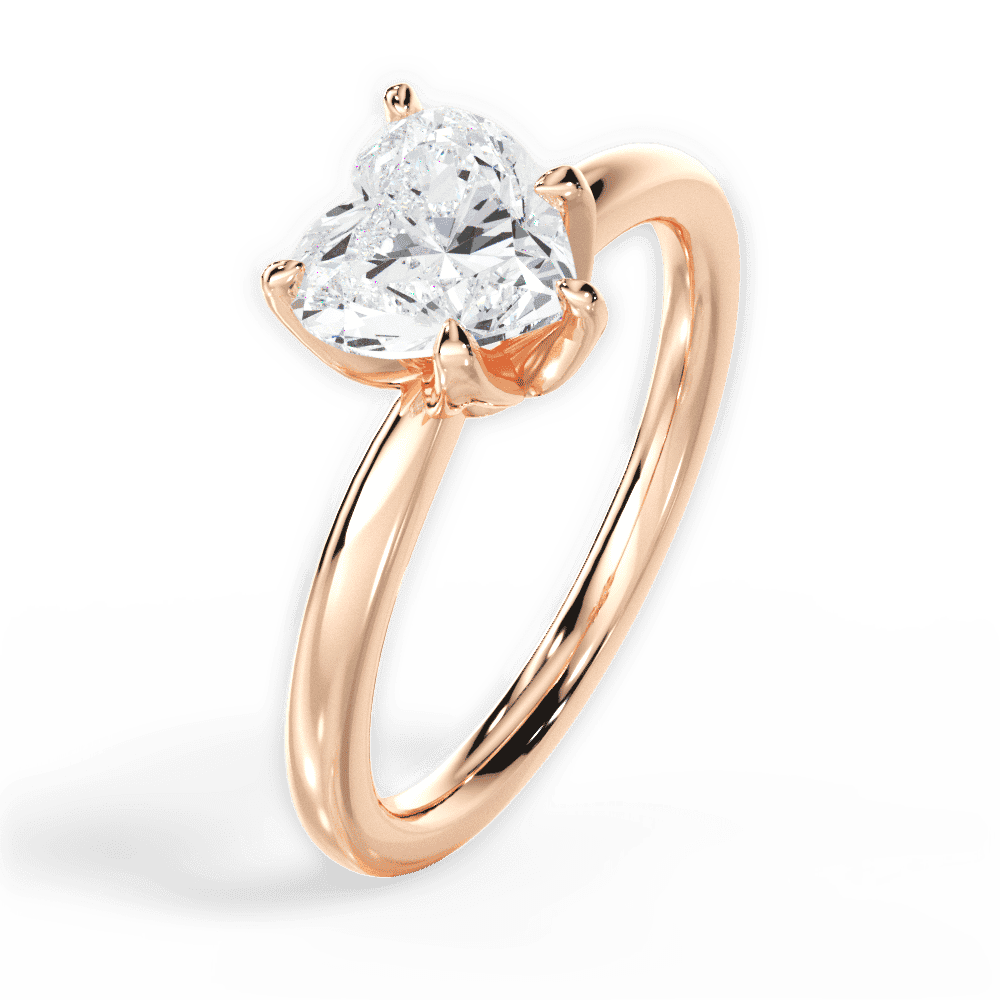 14kt Rose Gold/18kt Rose Gold/heart/side