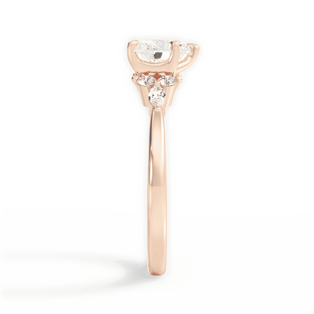 14kt Rose Gold/18kt Rose Gold/heart/side