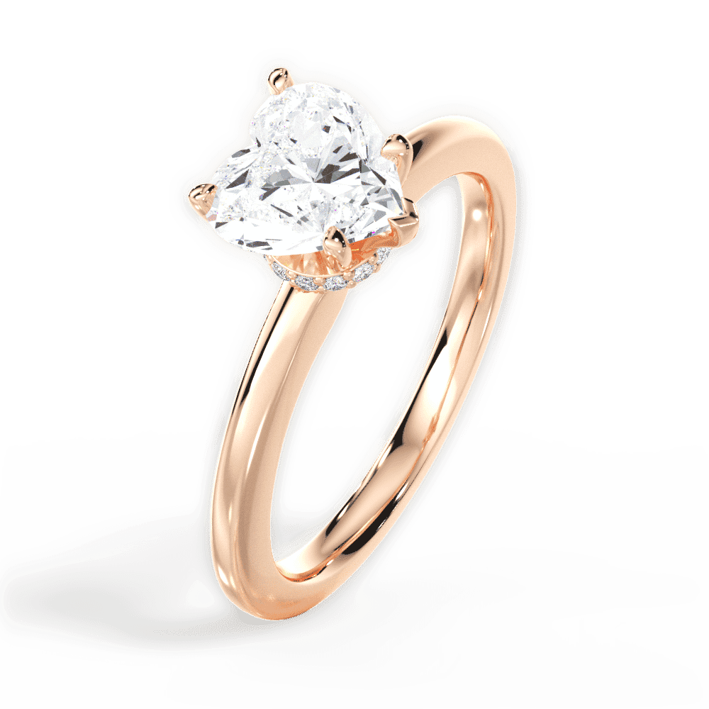 14kt Rose Gold/18kt Rose Gold/heart/side