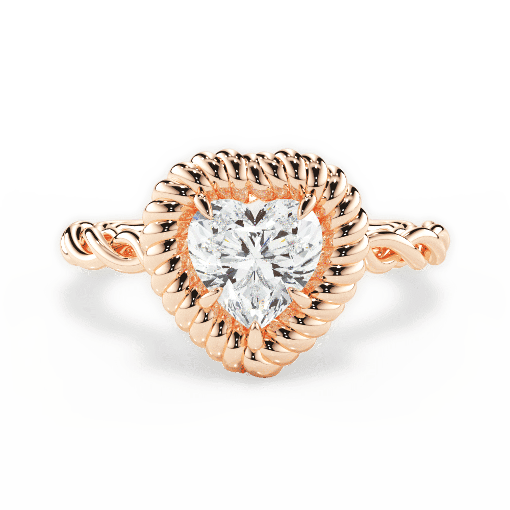 14kt Rose Gold/18kt Rose Gold/heart/top