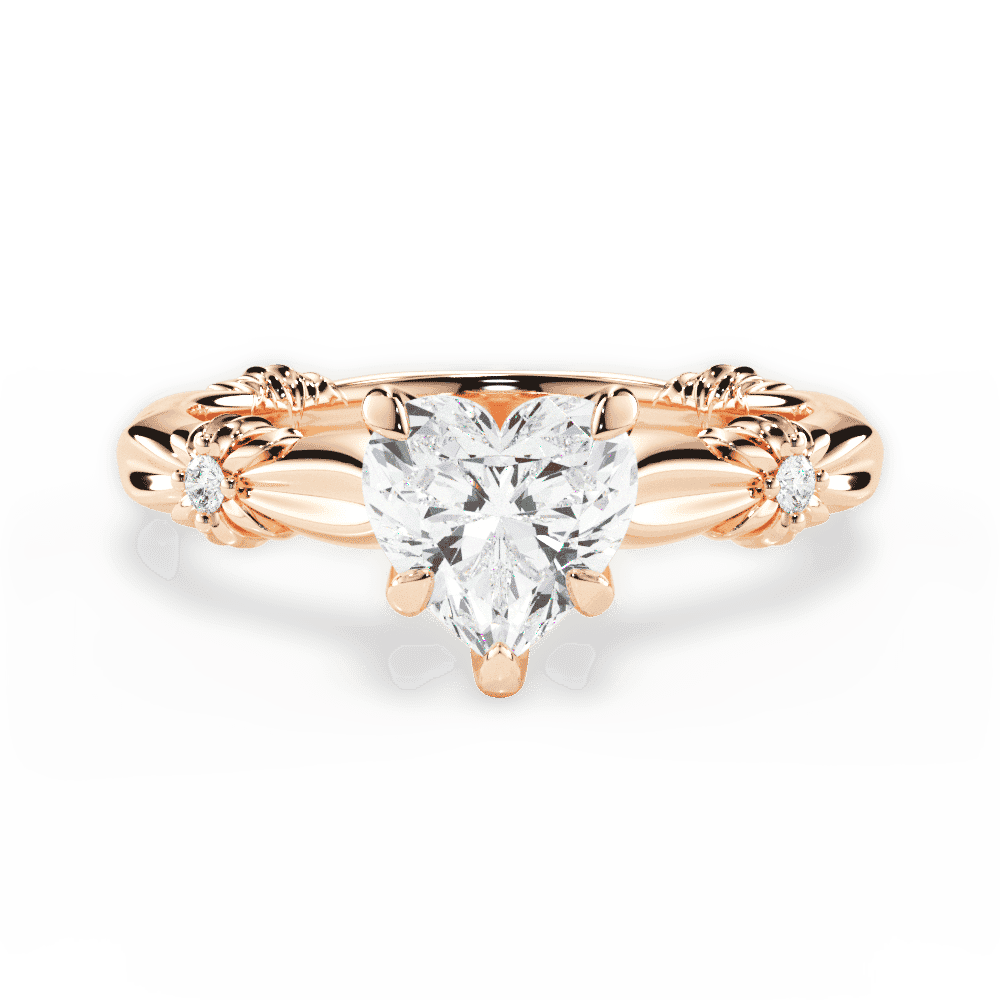 14kt Rose Gold/18kt Rose Gold/heart/top