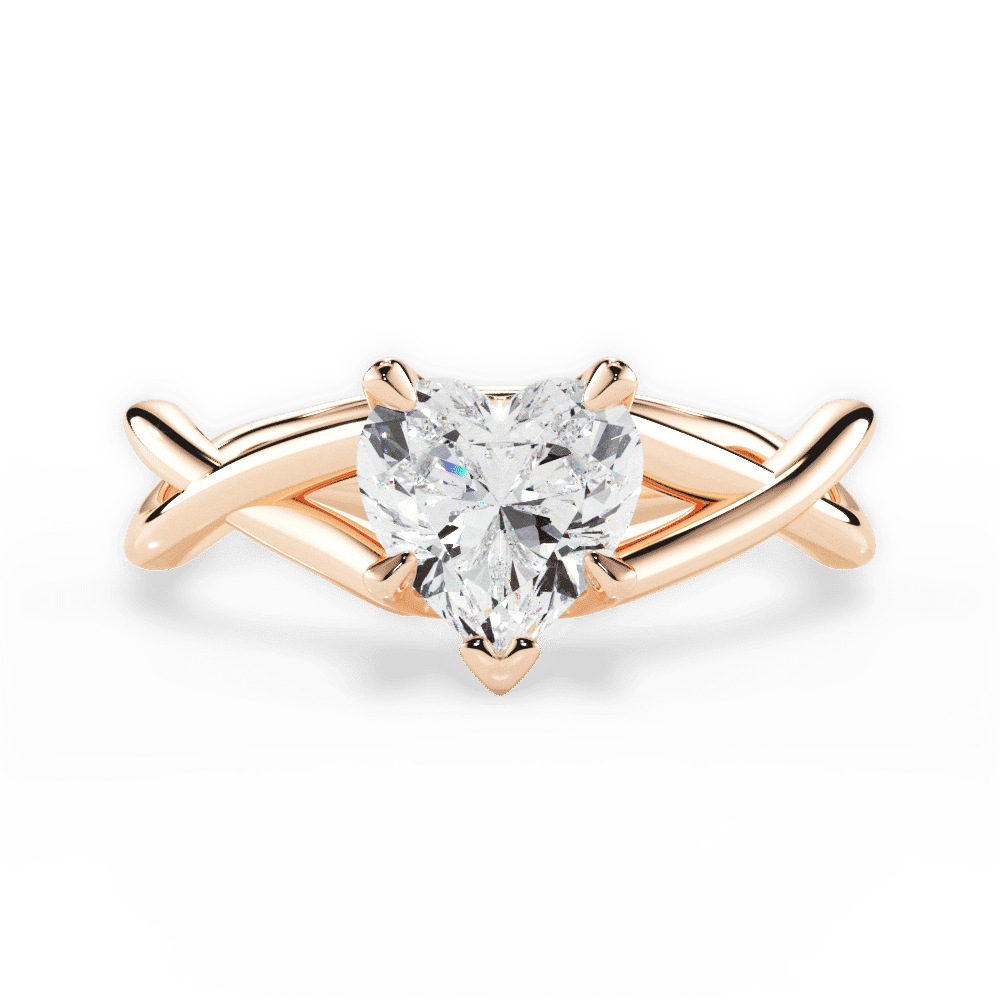 14kt Rose Gold/18kt Rose Gold/heart/top
