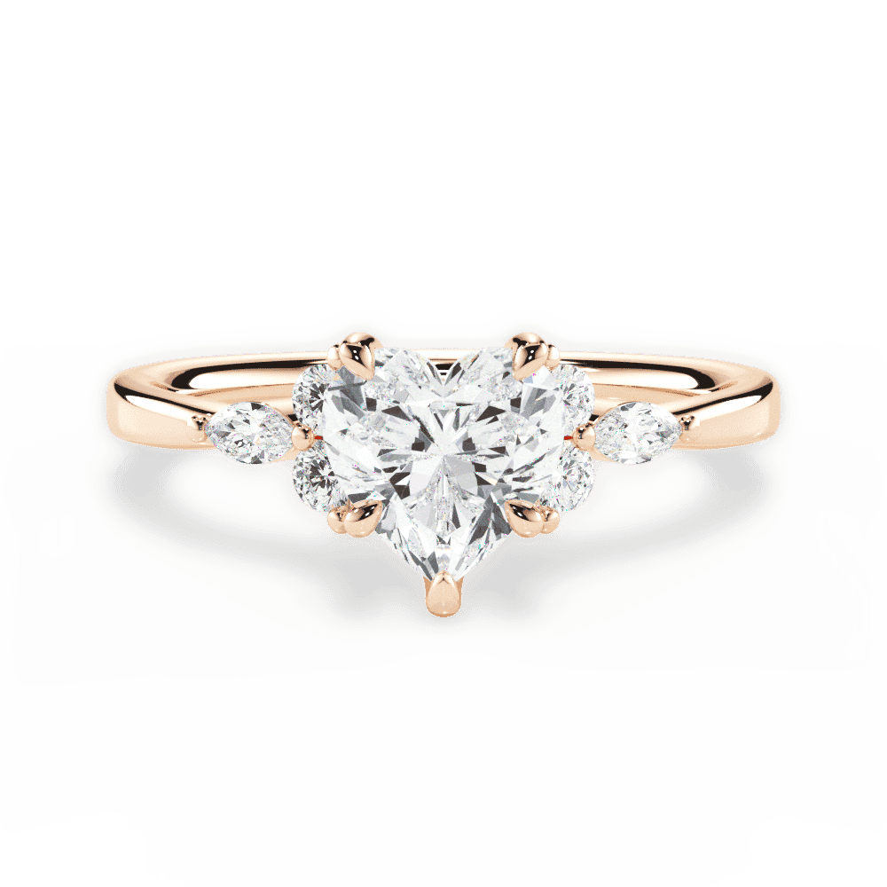 14kt Rose Gold/18kt Rose Gold/heart/top