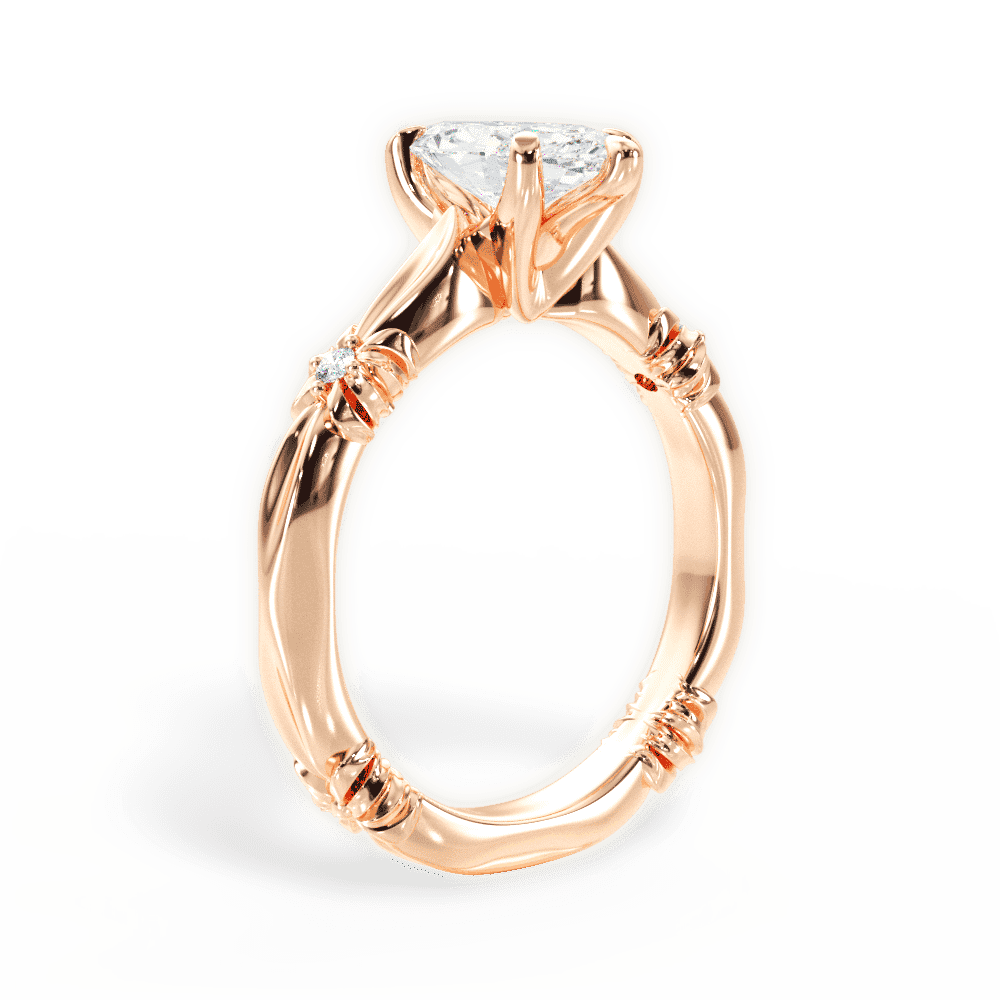 14kt Rose Gold/18kt Rose Gold/marquise/front