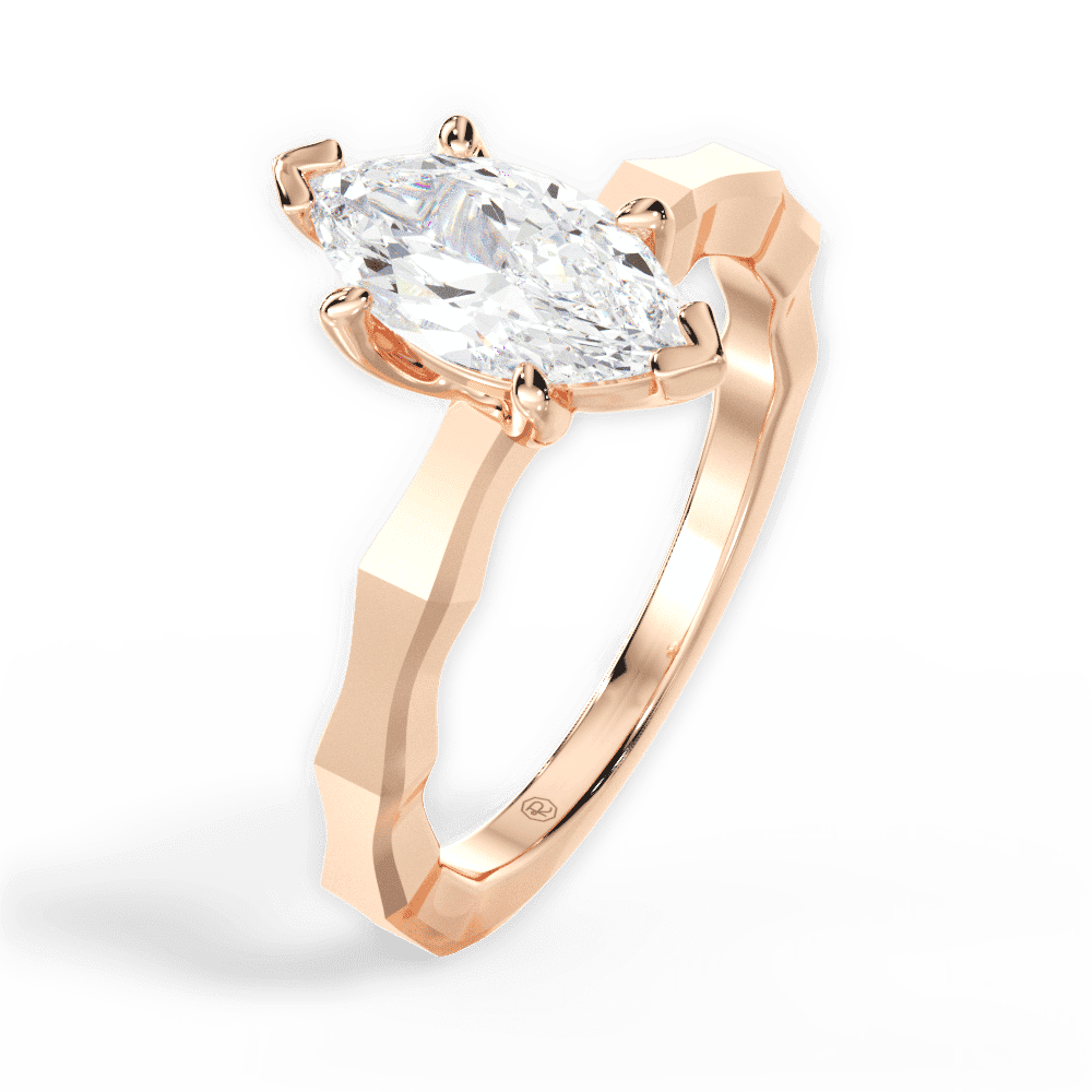 14kt Rose Gold/18kt Rose Gold/marquise/perspective
