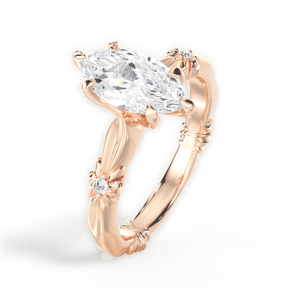 14kt Rose Gold/18kt Rose Gold/marquise/perspective