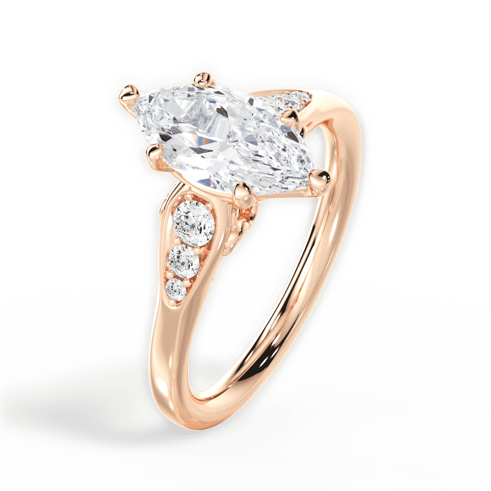 14kt Rose Gold/18kt Rose Gold/marquise/perspective